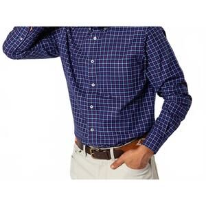 NEW DUCK HEAD kline plaid cotton oxford sport shirt in beacon blue